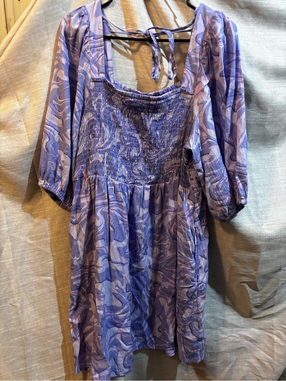 Ava & Viv Purple Marble Print Midi Dress